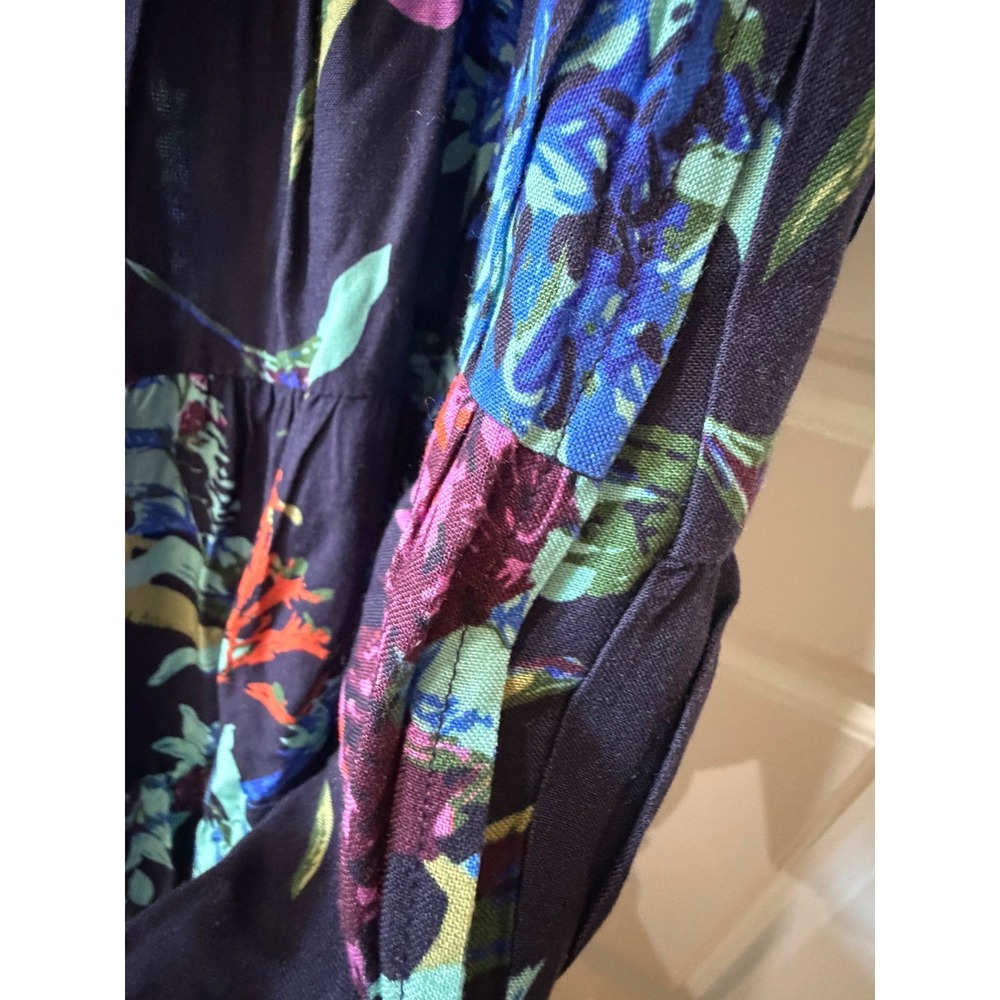 Joe Browns Black Floral Tiered Maxi Dress Size 22W Boho Cottagecore Tropical - Picture 5 of 9